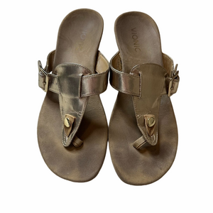Vionic Gold Thong  Orthotic Sandals Size 8
